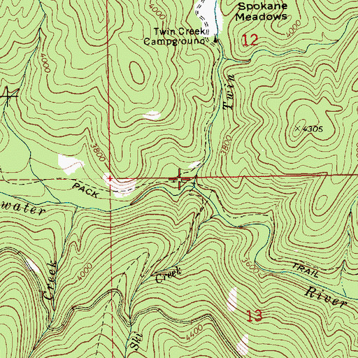 Topographic Map of Twin Creek, ID