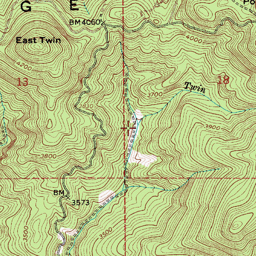 Topographic Map of Twin Creek, ID