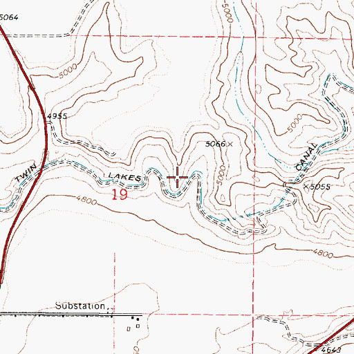 Topographic Map of Twin Lakes Canal, ID
