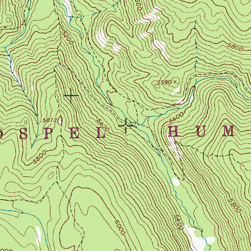 Topographic Map of Twin Lakes Creek, ID