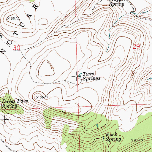 Topographic Map of Twin Springs, ID