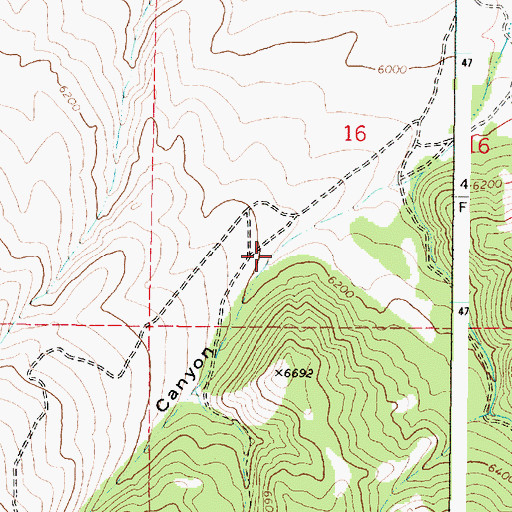 Topographic Map of Twitchell Canyon, ID