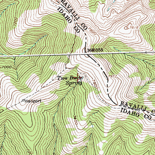 Topographic Map of Two Buck Spring, ID