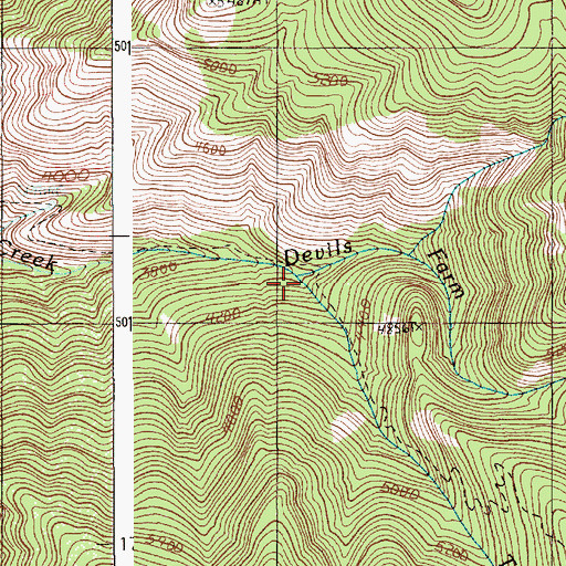 Topographic Map of Two Creek, ID