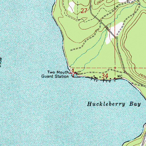Topographic Map of Two Mouth Guard Station, ID
