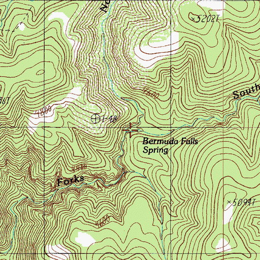 Topographic Map of Bermuda Falls Spring, AZ