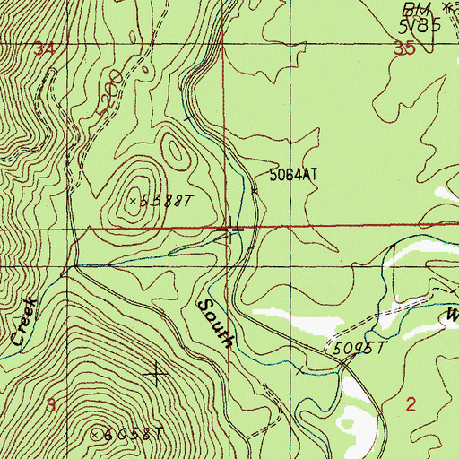 Topographic Map of Two-bit Creek, ID