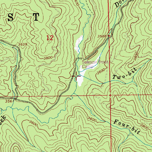 Topographic Map of Two-bit Creek, ID