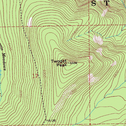 Topographic Map of Twodot Peak, ID