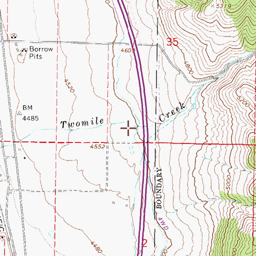 Topographic Map of Twomile Canyon, ID