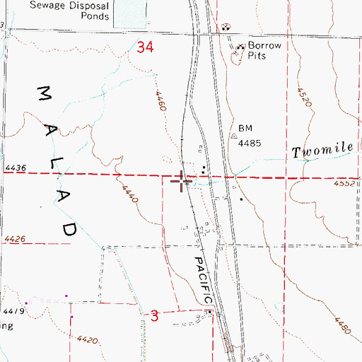 Topographic Map of Twomile Creek, ID