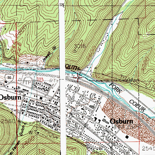 Topographic Map of Twomile Creek, ID