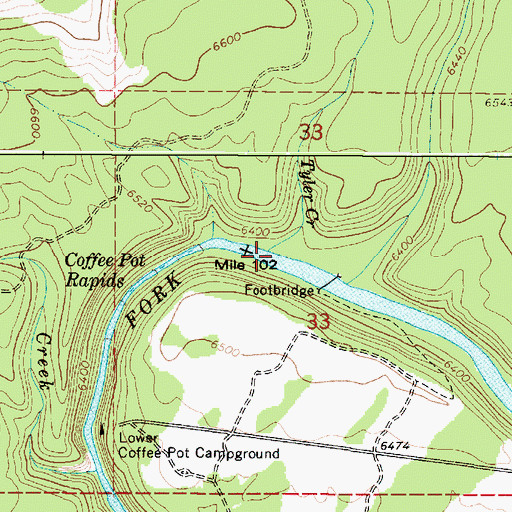 Topographic Map of Tyler Creek, ID
