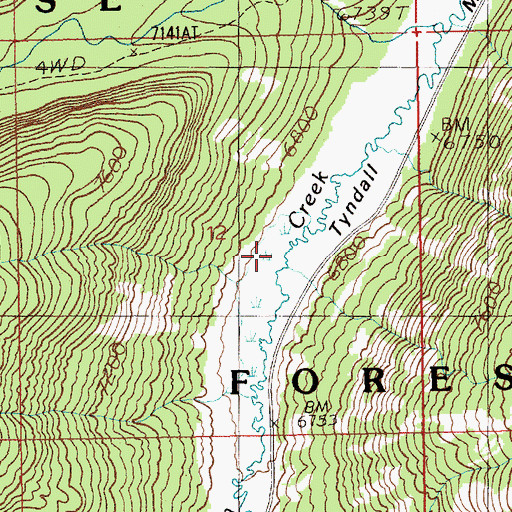 Topographic Map of Tyndall Meadows, ID