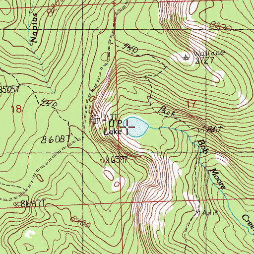 Topographic Map of U P Lake, ID