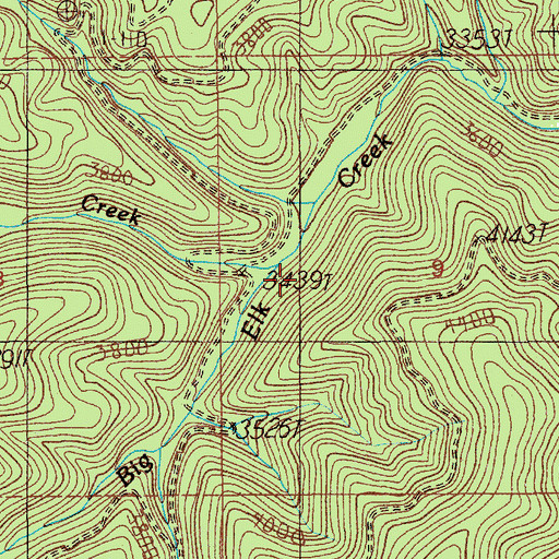 Topographic Map of U S Creek, ID