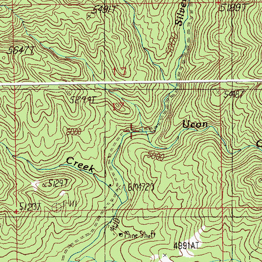 Topographic Map of Ucon Creek, ID