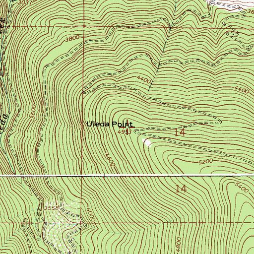 Topographic Map of Uleda Point, ID