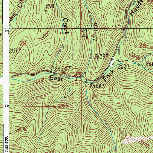 Topographic Map of Ulrich Creek, ID