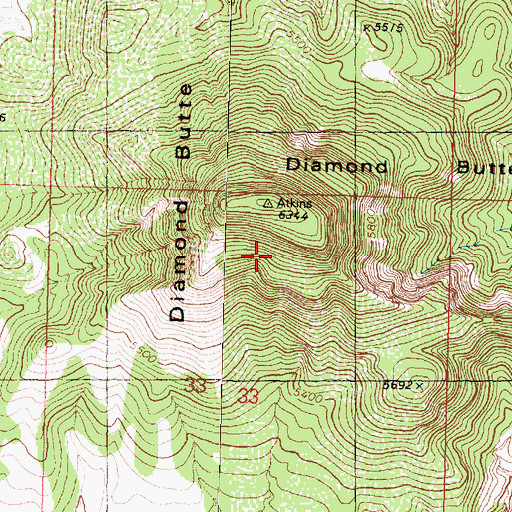 Topographic Map of Diamond Butte, AZ