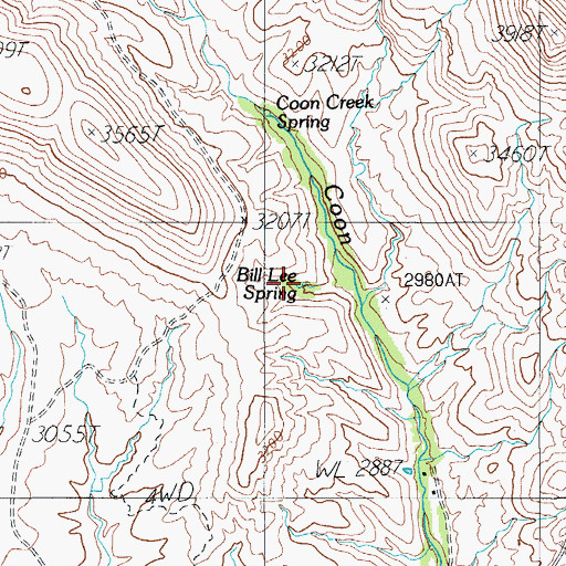 Topographic Map of Bill Lee Spring, AZ