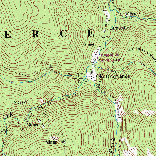 Topographic Map of Umatilla Creek, ID