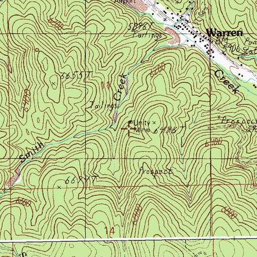 Topographic Map of Unity Mine, ID
