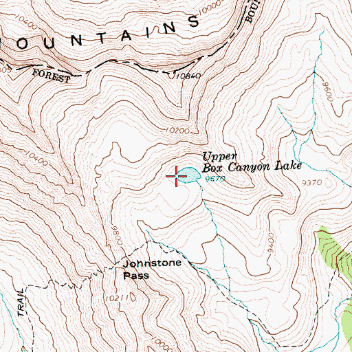 Topographic Map of Upper Box Canyon Lake, ID