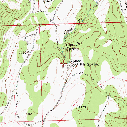 Topographic Map of Upper Coal Pit Spring, ID
