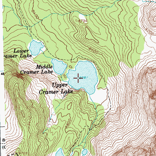 Topographic Map of Upper Cramer Lake, ID