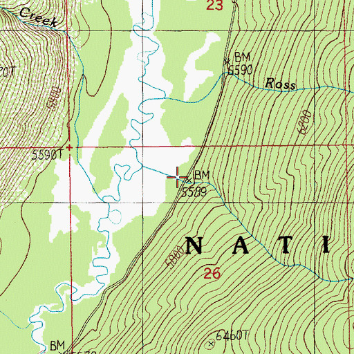 Topographic Map of Upper Deadwood Guard Station (historical), ID