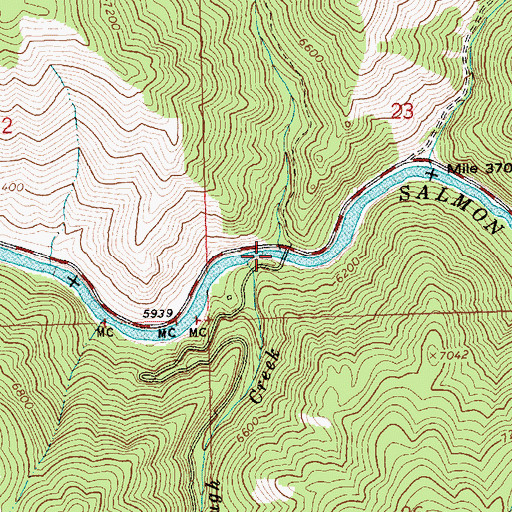 Topographic Map of Upper Harden Creek, ID