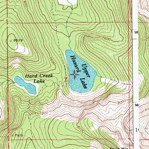 Topographic Map of Upper Hazard Lake, ID