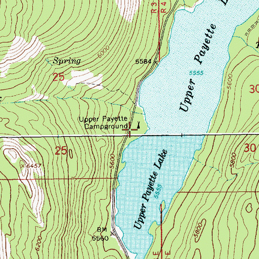 Topographic Map of Upper Payette Campground, ID
