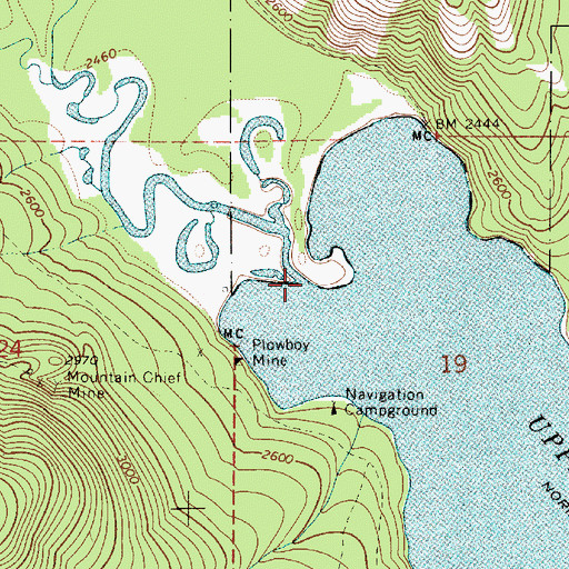 Topographic Map of Upper Priest River, ID