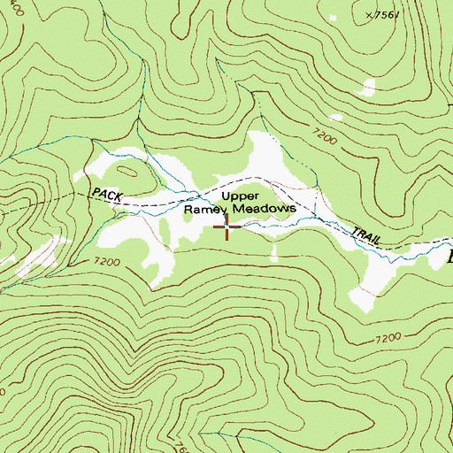 Topographic Map of Upper Ramey Meadows, ID