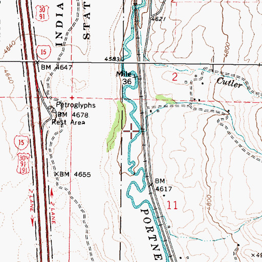 Topographic Map of Upper Rock Creek, ID