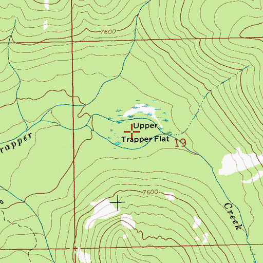 Topographic Map of Upper Trapper Flat, ID