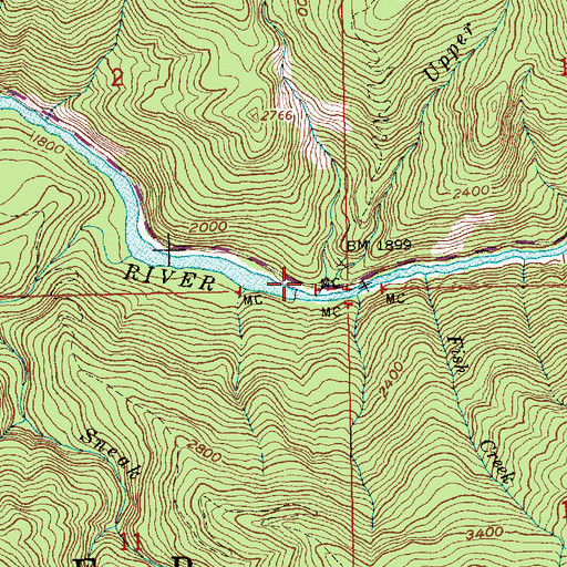 Topographic Map of Upper Twin Creek, ID