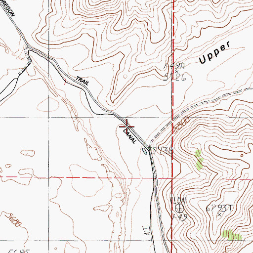 Topographic Map of Upper Valley, ID