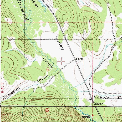 Topographic Map of Upper Valley, ID