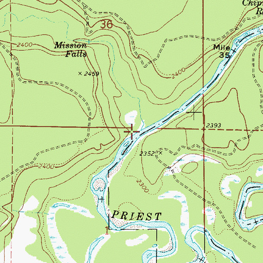 Topographic Map of Upper West Branch Priest River, ID