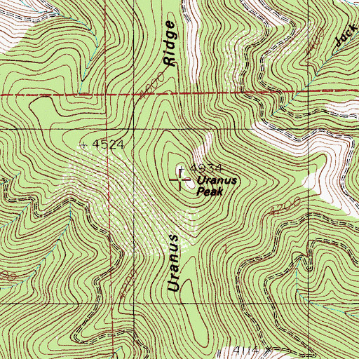 Topographic Map of Uranus Peak, ID