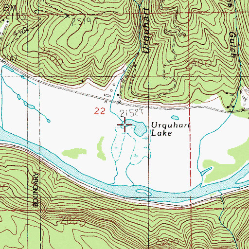 Topographic Map of Urquhart Lake, ID