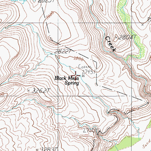 Topographic Map of Black Mesa Spring, AZ