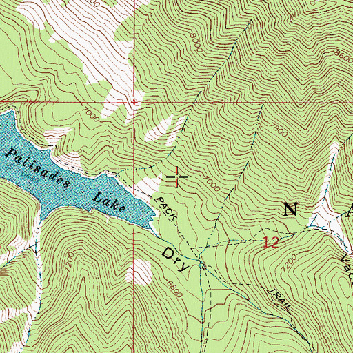 Topographic Map of Vacation Canyon, ID
