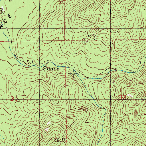 Topographic Map of Valley Creek, ID