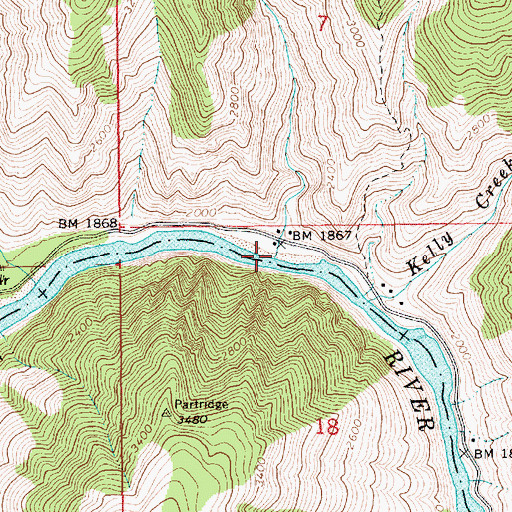 Topographic Map of Van Creek, ID