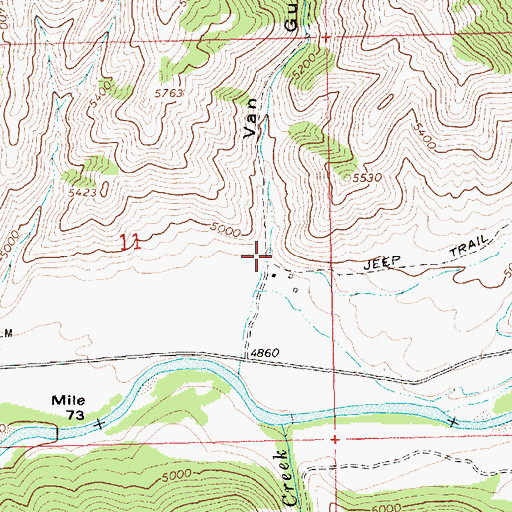 Topographic Map of Van Gulch, ID