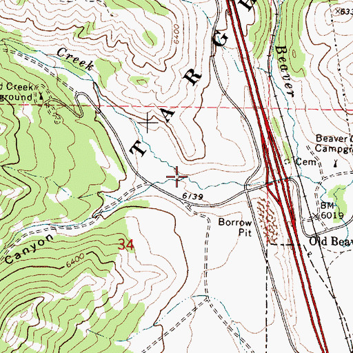 Topographic Map of Van Noy Canyon, ID